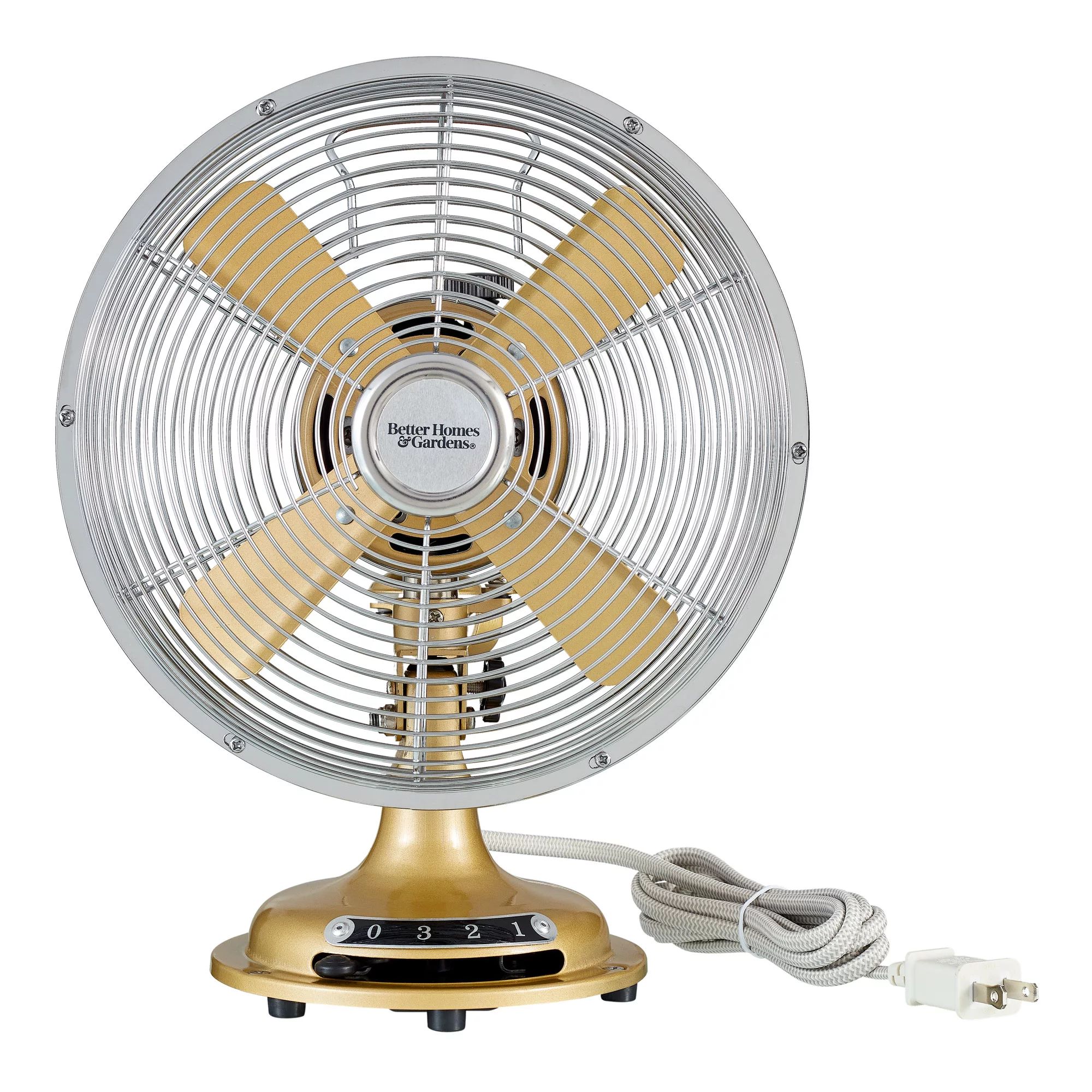 Better Homes & Gardens Retro Table Fan, Gold, 8-Inches | Walmart (US)