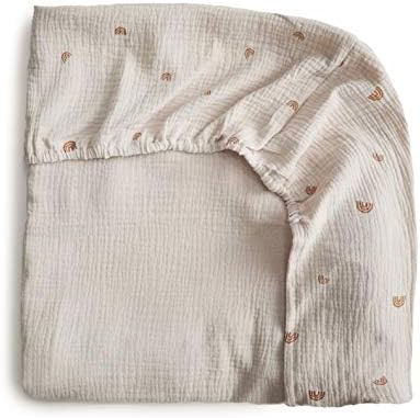 mushie Extra Soft Muslin Fitted Crib Sheet | 28"x 52" (Rainbow) | Amazon (US)