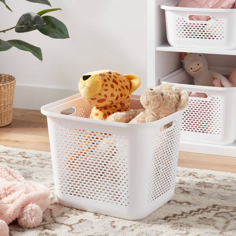 Large Decorative Plastic Bin with Cutout Handles - Brightroom™ | Target