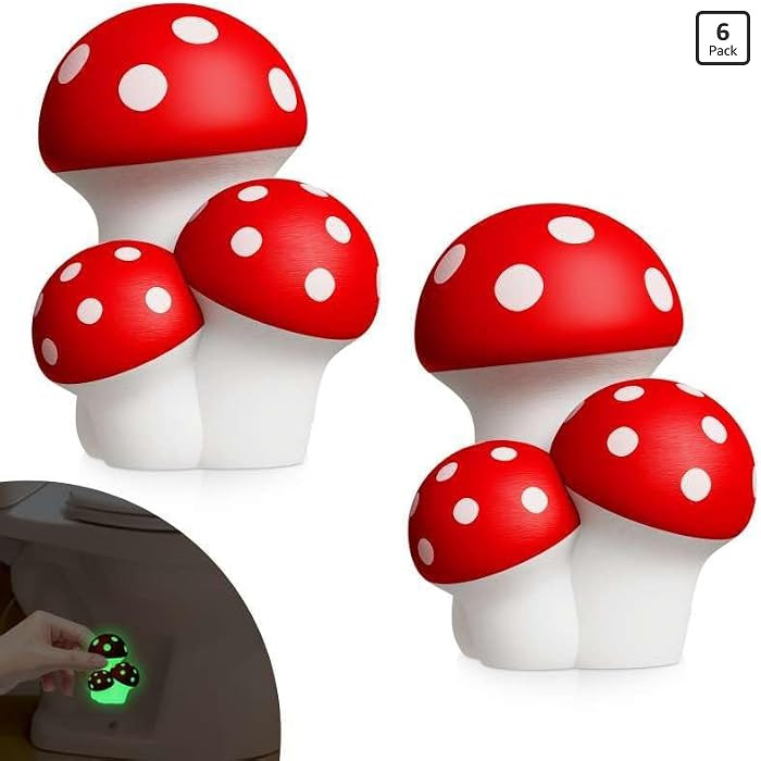 NEEXAN Glow in the Dark Mushroom Toilet Bolt Covers, 2 Pack | Amazon (US)