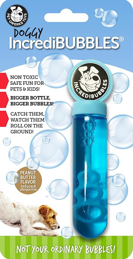 Pet Qwerks Incredibubbles Interactive Pet Toys - Long Lasting Edible Bubbles for Dogs & Cats - Pe... | Amazon (US)