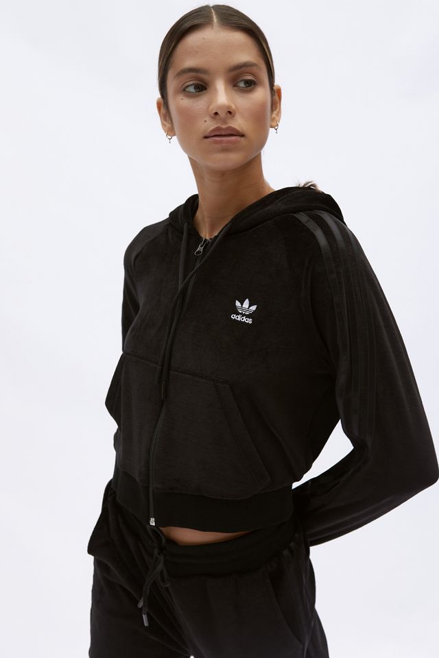 adidas Velour Zip-Up Hoodie Sweatshirt | Urban Outfitters (US and RoW)