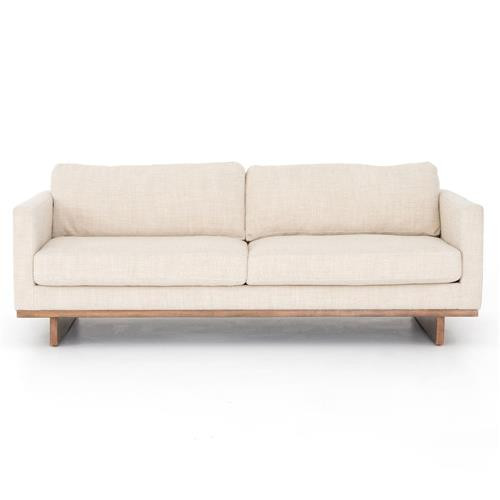 Ethan Modern Classic Cream Performance Cushion Back Sofa | Kathy Kuo Home