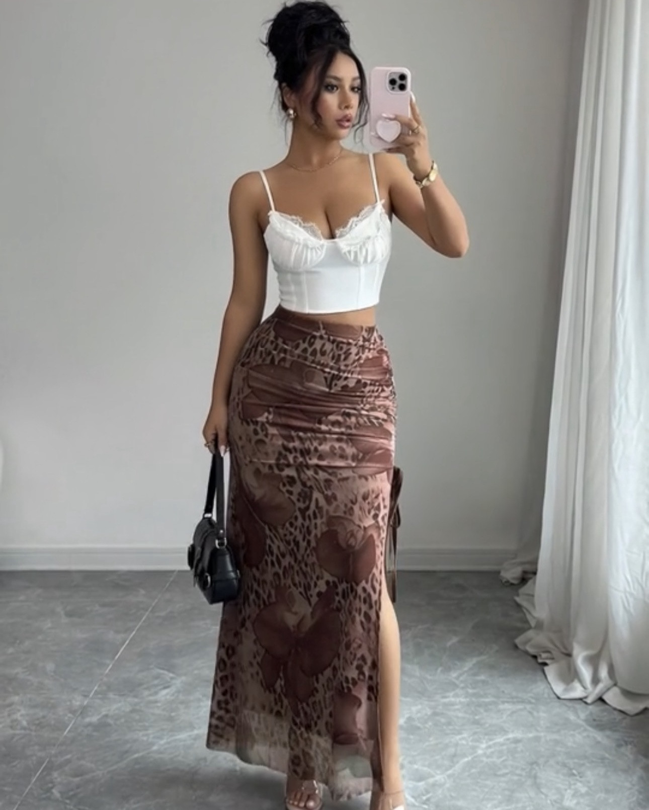 Rafferiza Women's Elegant Leopard Print Mesh Elastic Waist High Slit A-Line Skirt Fall Cloth For Women

#LTKFestival #LTKSaleAlert #LTKdayinmylife