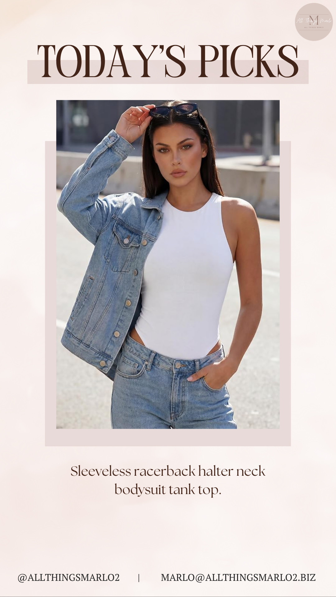 Sleeveless racerback halter neck bodysuit tank top. 

 #LTKSeasonal #LTKWorkwear #LTKTravel