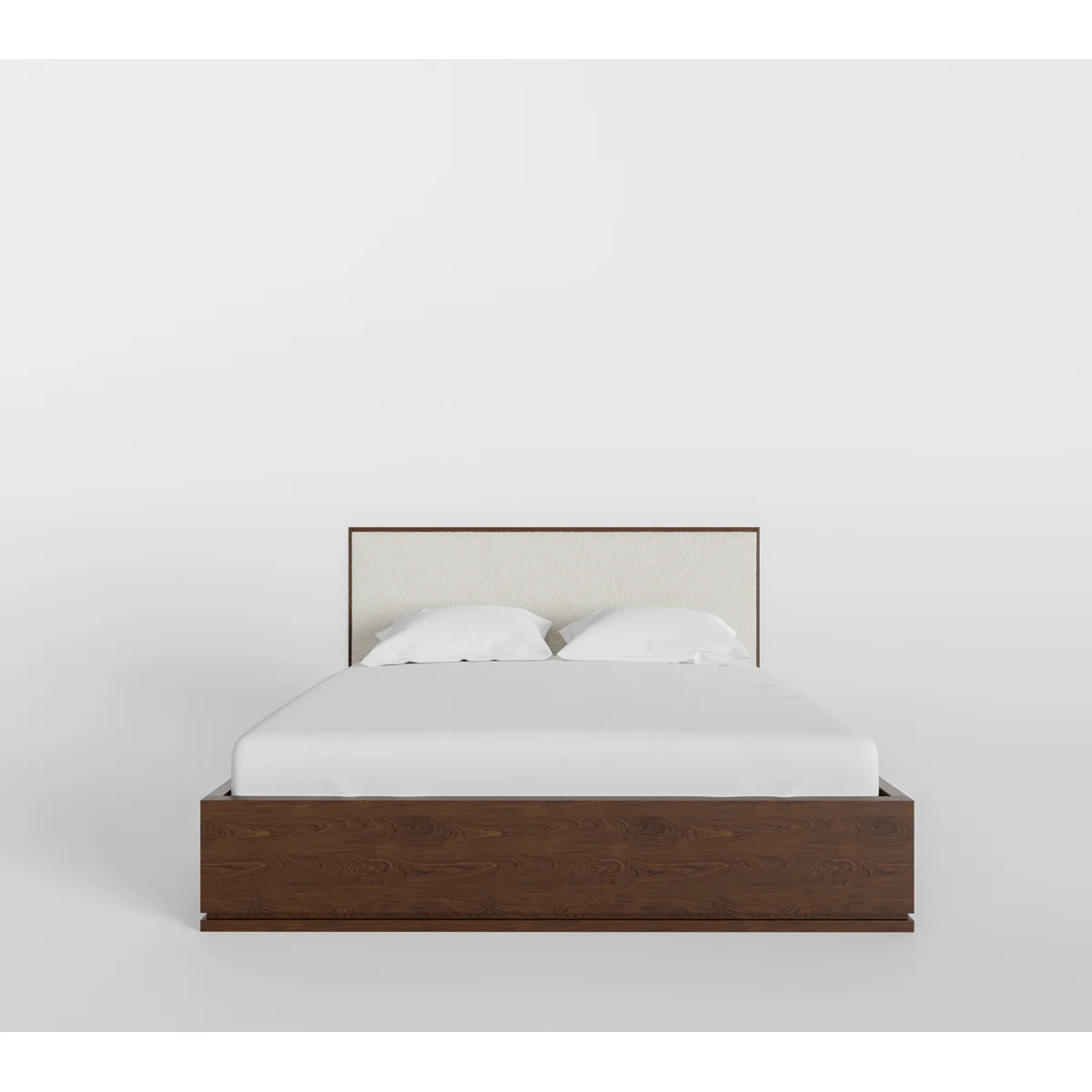 Milano Walnut King Boucle Headboard Bed | Wayfair North America
