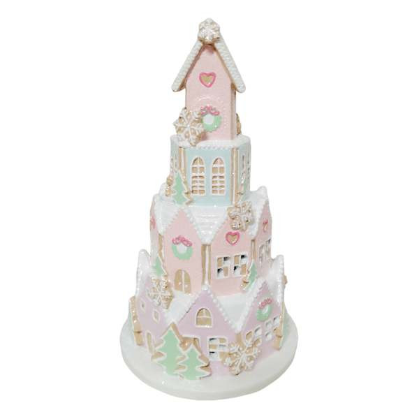 Mrs. Claus' Bakery Small Pastel Resin Gingerbread House, 9" | At Home