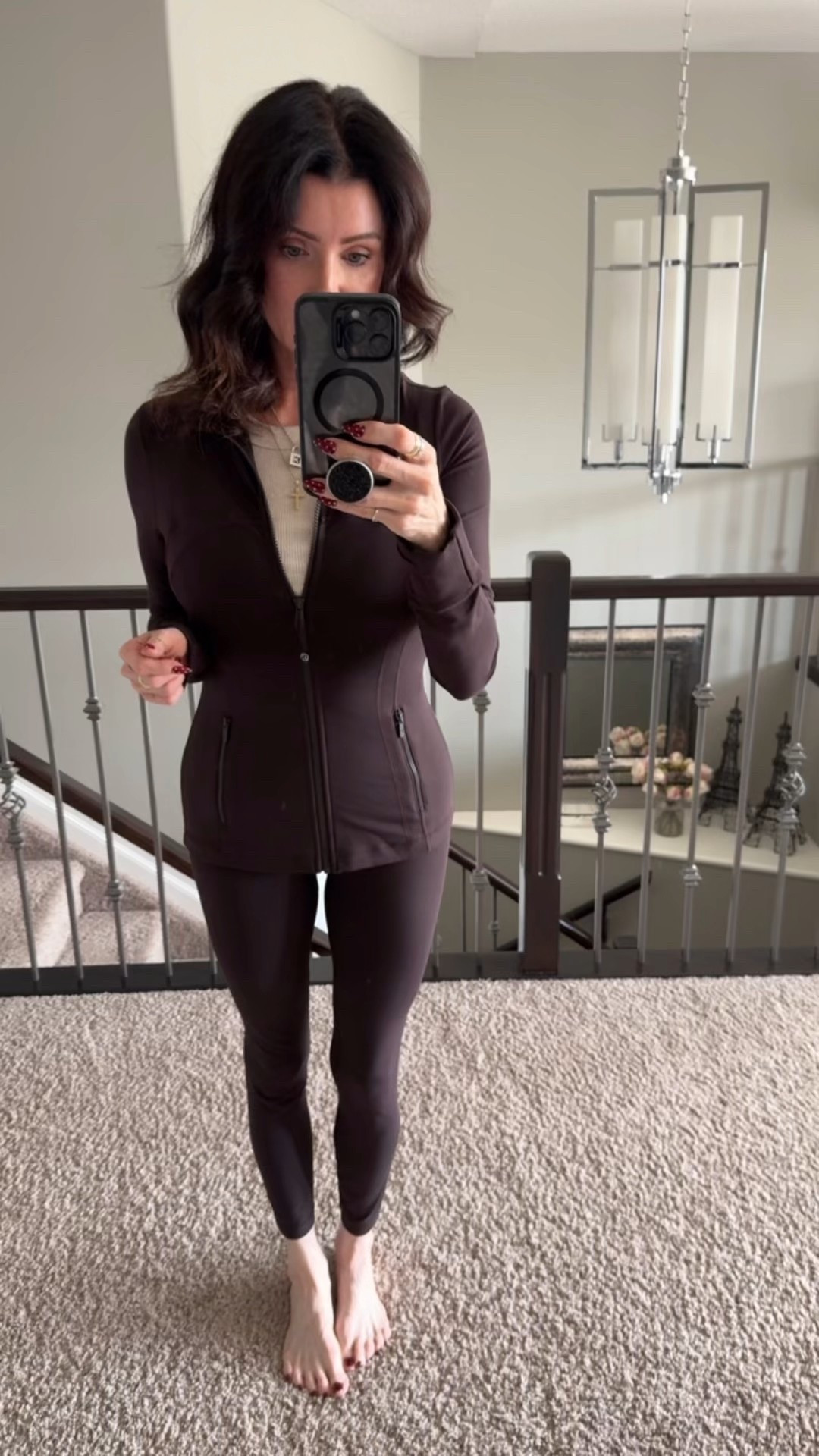 Colour is Sequoia in this Lululemon set! 
Wearing a 6 in the top and 4 in the leggings! 

#LTKOver40 #LTKStyleTip