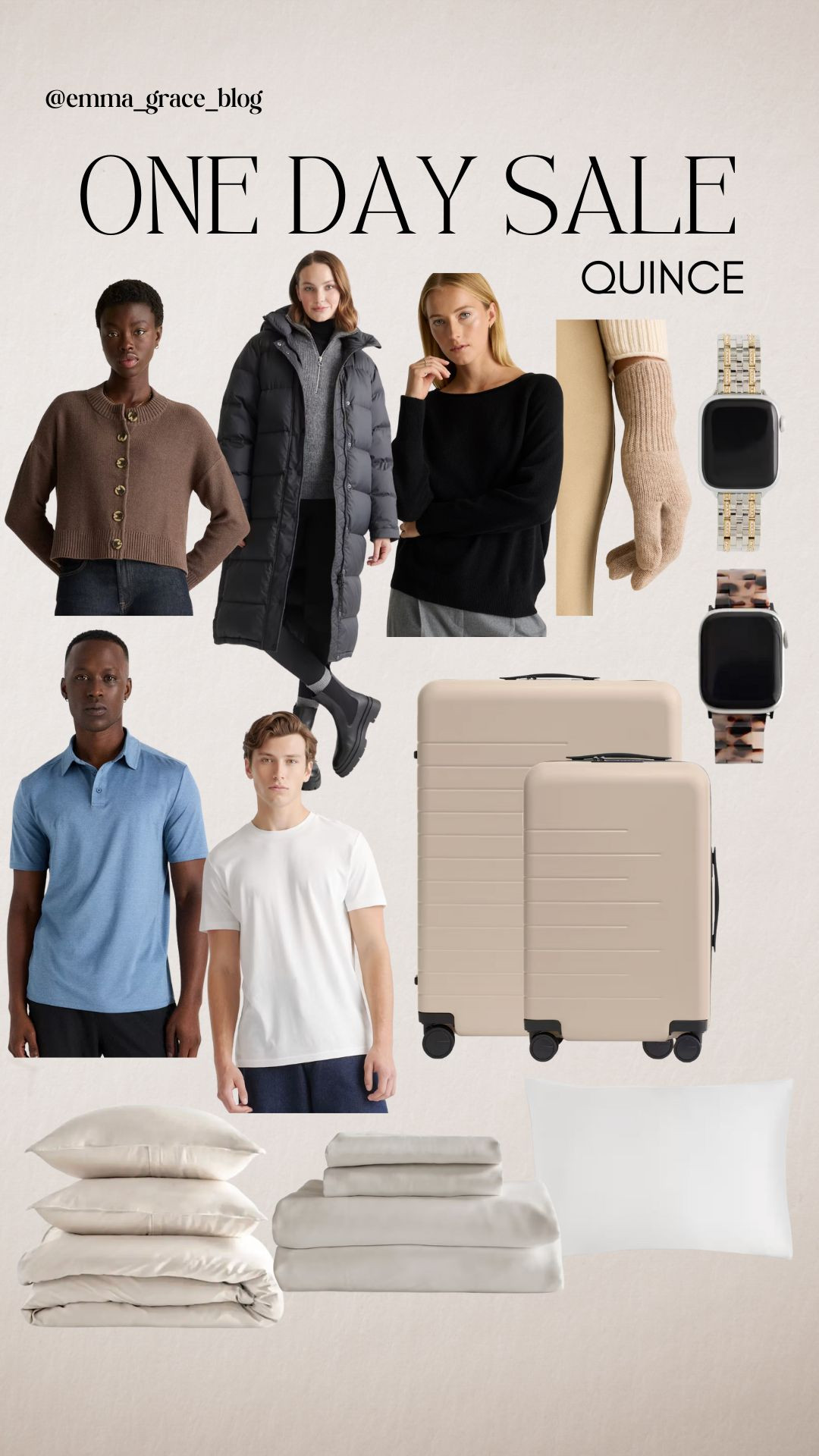 Quince One Day Sale - Some of our favorites for her, him and the home! 
I wear Mediums in everything but I do size up to a large in the boatneck for an EXTRA slouchy fit. Robby wears his tts XXL in the men's tops.  

 #LTKSaleAlert #LTKFindsUnder50 #LTKFindsUnder100