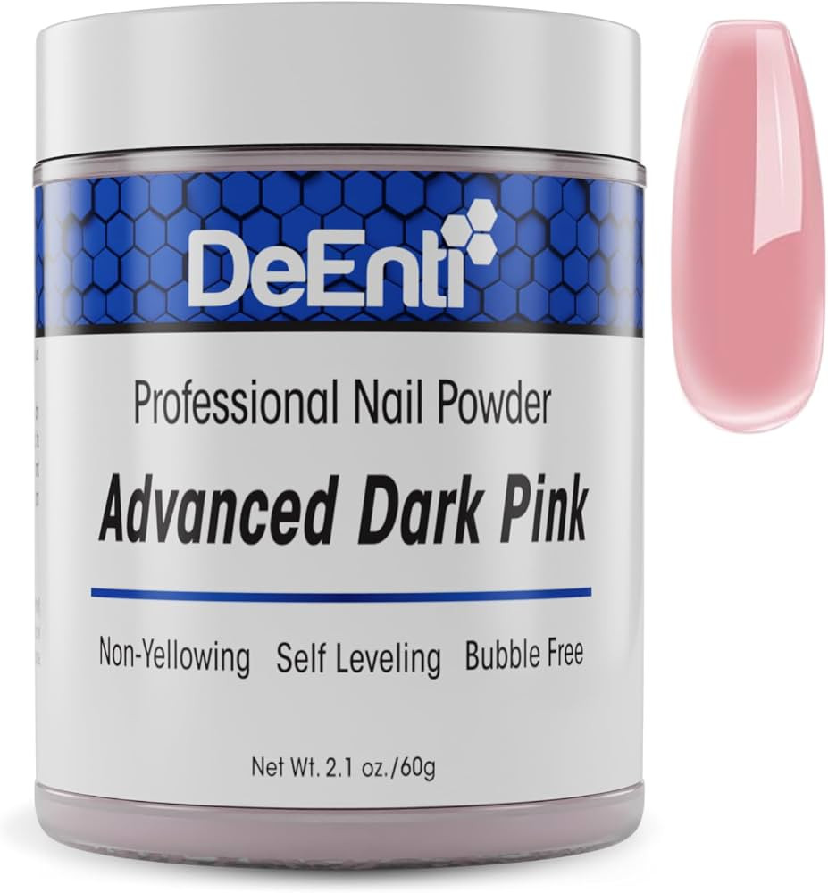 DeEnti Acrylic Nail Powder - 2oz Dark Pink|Professional Grade, Bubble-Free Acrylic Powder for Nai... | Amazon (US)