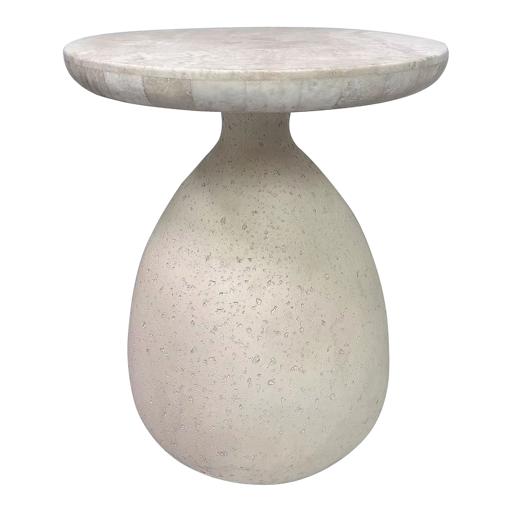 Cream Marble and Resin Side Table | World Market