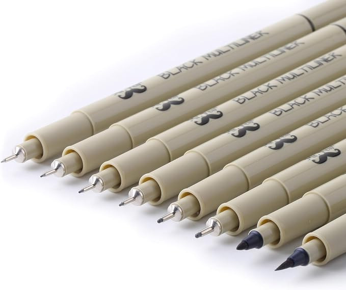 Mr. Pen- Drawing Pens for Artists, 8 Pack Black Multiliner/Fineliner Micro Anime / Sketch Pens, L... | Amazon (US)