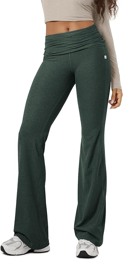 ODODOS Women's Foldover Pants - Ultra Soft odSTRATUM Tech Performance Mid Rise Casual Lounge Yoga... | Amazon (US)
