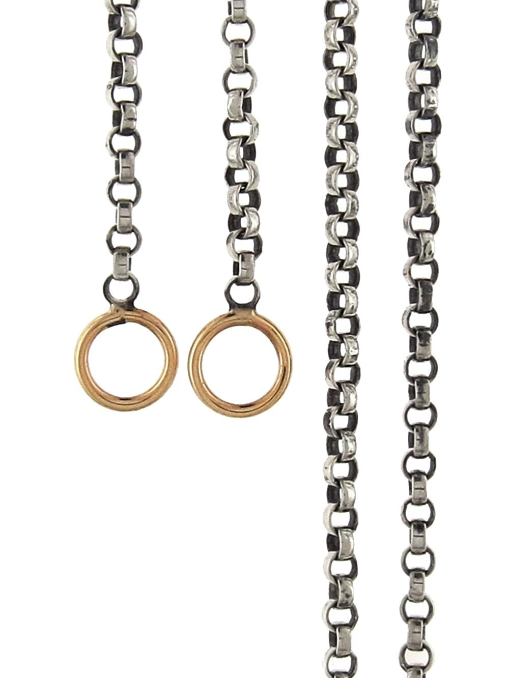 Silver Rolo Chain Necklace - Yellow Gold Loops | YLANG 23
