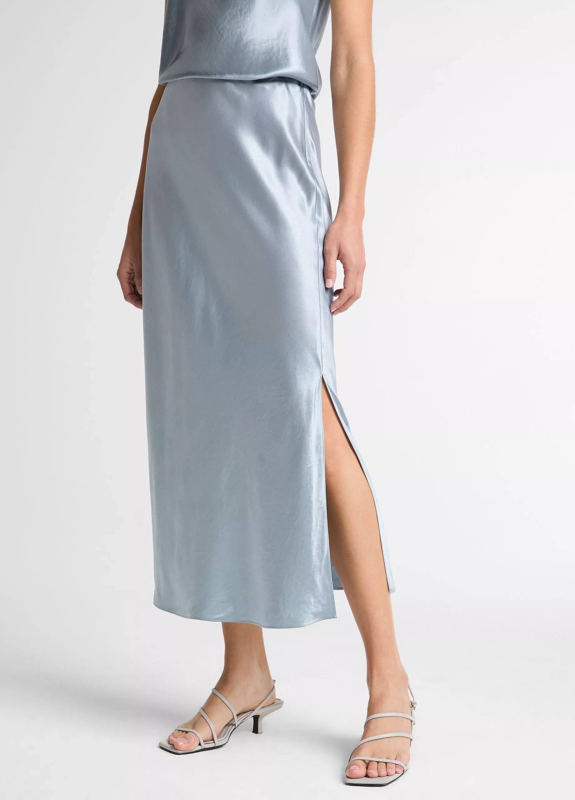 Satin Side-Slit Slip Skirt | Vince LLC
