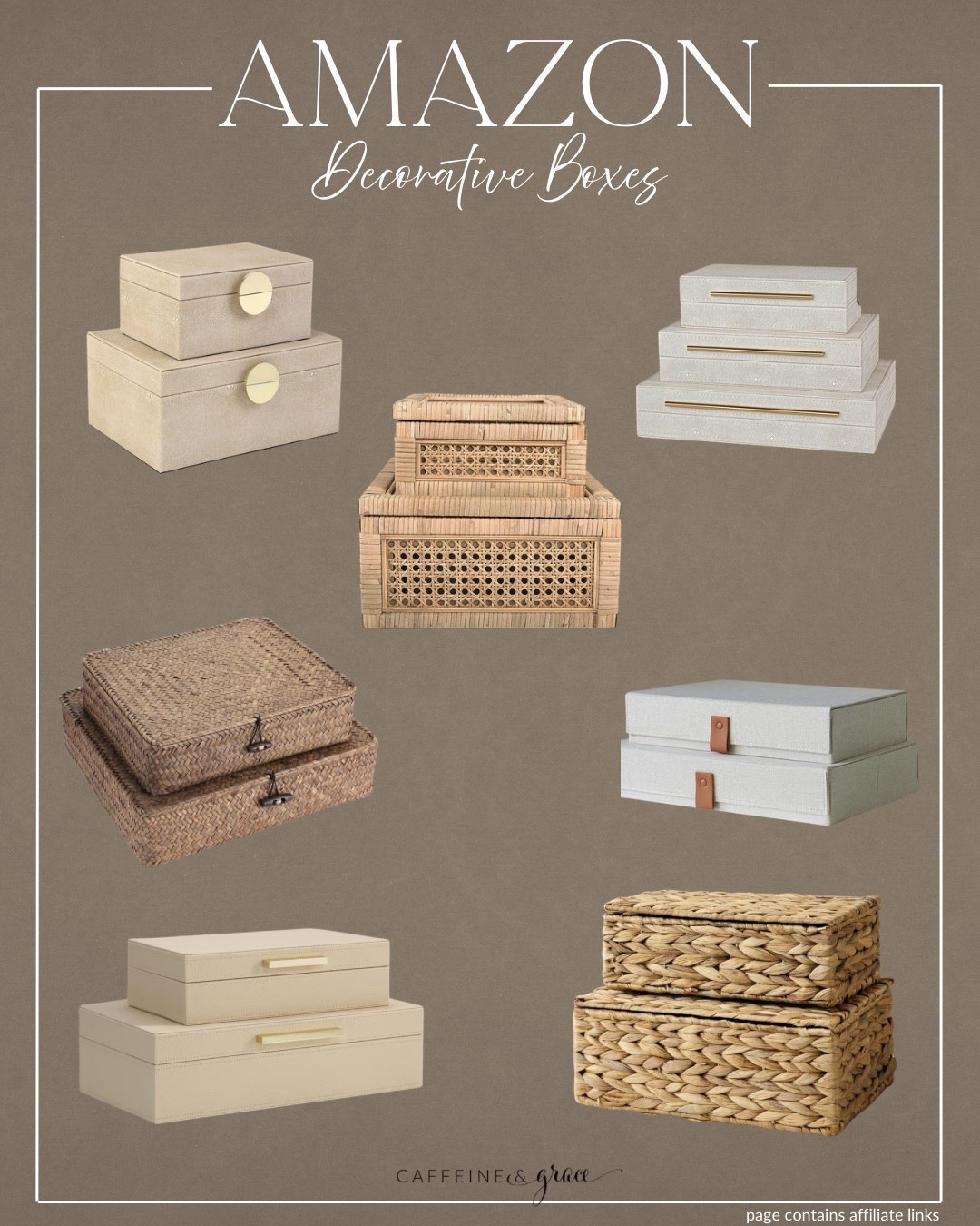 Elevate your surfaces with decorative boxes that blend style and function. These affordable finds from Amazon feature a mix of rattan and leather textures—perfect for adding warmth, depth, and a touch of luxury to your space. Style them on dressers, nightstands, or coffee tables to create that effortlessly curated, designer look.
Use them to store small essentials while keeping your home looking polished and clutter-free. The combination of natural rattan and rich leather tones brings in a modern organic feel that pairs beautifully with neutral decor. Save this pin for an easy way to make your home feel elevated and put together. ✨


#LTKHome