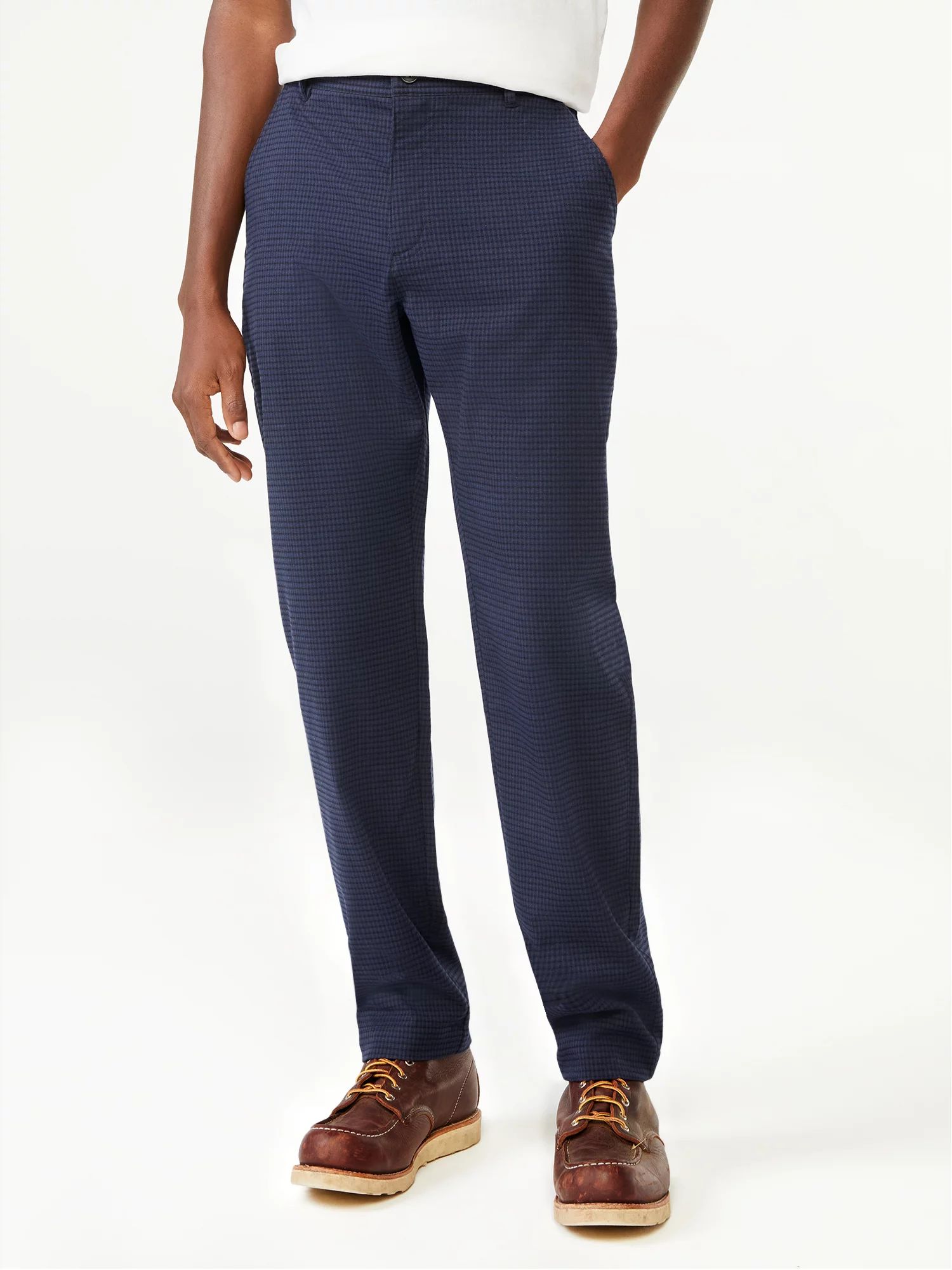 Free Assembly Men's Mini Plaid Tapered Pants | Walmart (US)