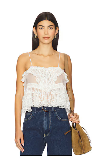 Free People Sofia Embroidered Tank in Ivory. - size XL | Revolve Clothing (Global)