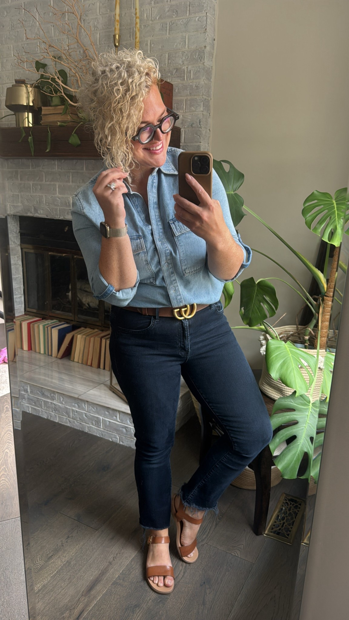 A cooler Spring fit featuring some new sandals that I’m loving to dress up any Spring or Summer outfit (at a great price, I might add). 

Shirt fits oversized. I sized down to a Small. LOVE this shirt and wear it on repeat. 

Denim are a bit of a shorter, dropped fit. Lots of stretch. It true to size. 

Sandals have a small amount of elastic by the buckle so you can slip these ones on or off for ease. Wearing a 6.5, fit true to size  

#LTKsummer #LTKcanada #LTKstyletip