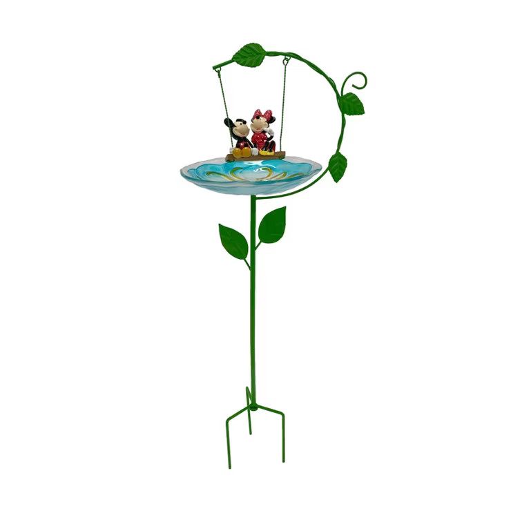 Disney 28" Mickey And Minnie Mouse Resin Birdbath Stake | Target