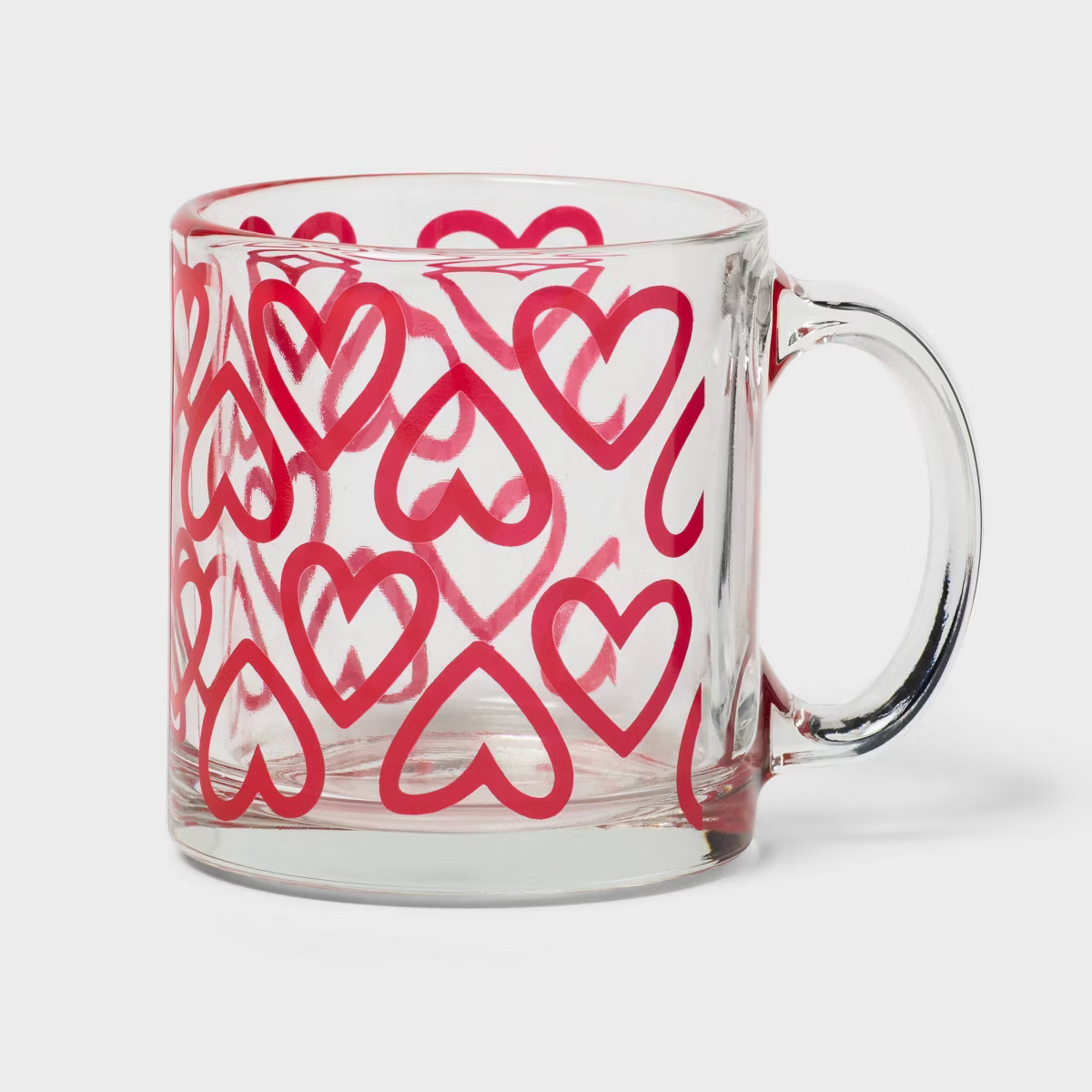 13 fl oz Glass Mug Red Hearts - Spritz™ | Target