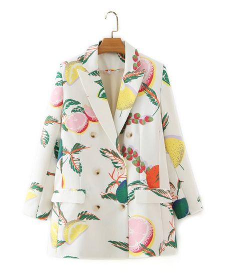 Summer blazer, fruit print, citrus print 

#LTKworkwear #LTKunder100 #LTKunder50