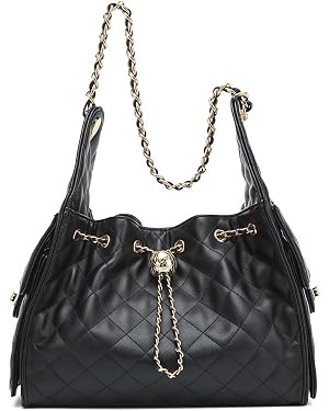 Women’s Classic Quilted Shoulder Bags Chain Strap Handbags Suede Tote Crumpled Purse Slouchy Ho... | Amazon (US)