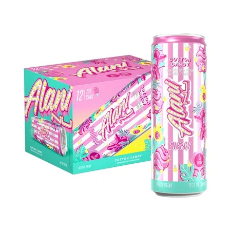 Alani Nu Sugar Free Energy Drink,Cotton Candy, 12 fl oz, 12 Pack, Cans, 200mg Caffeine | Walmart (US)