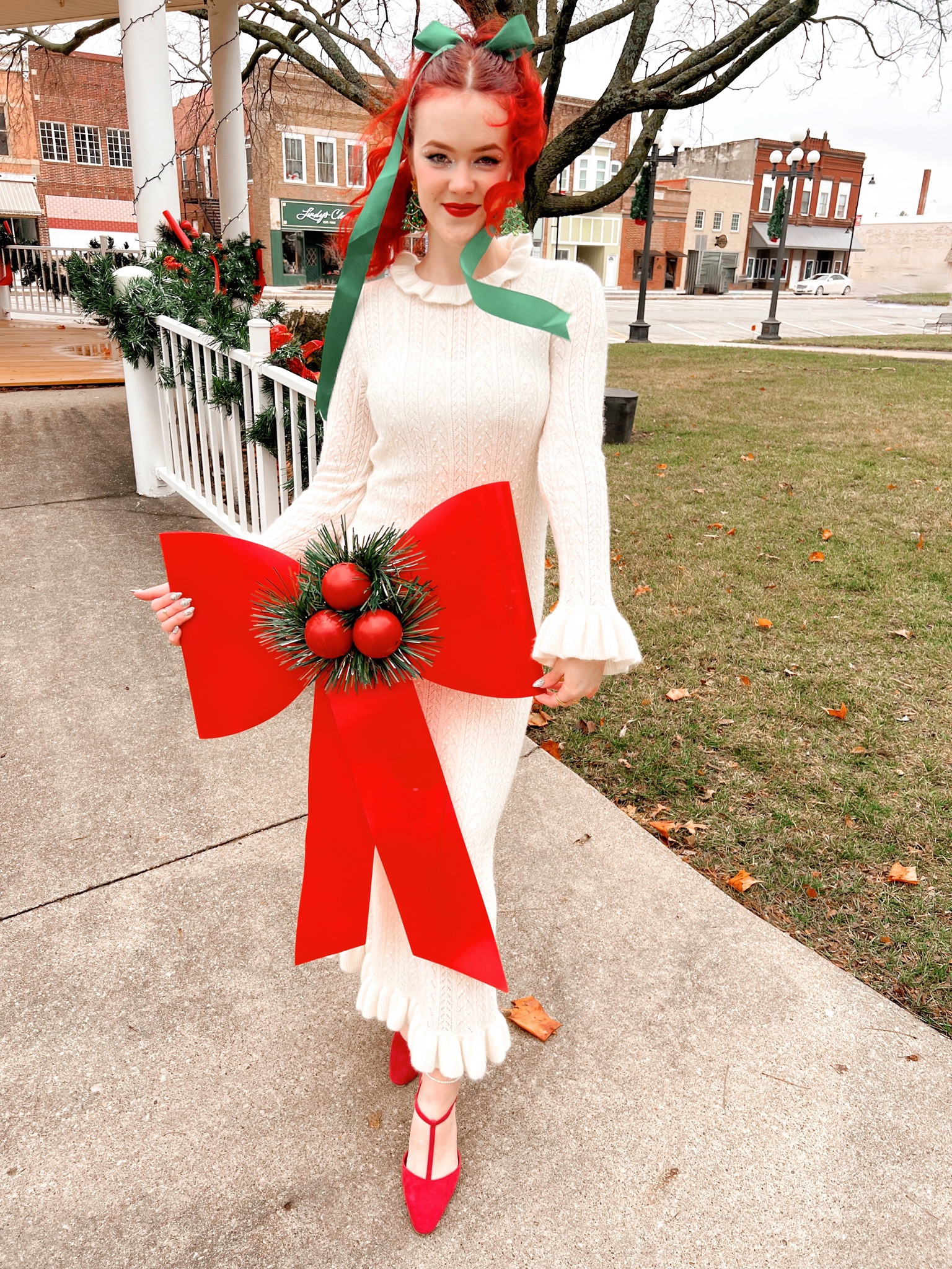 Happy holidays! 🎁✨ My vintage-inspired Christmas outfit is made up of pieces I can wear throughout the year (except maybe the festive earrings)! All size info is included in each item’s review  

#LTKSeasonal #LTKGiftGuide #LTKHoliday