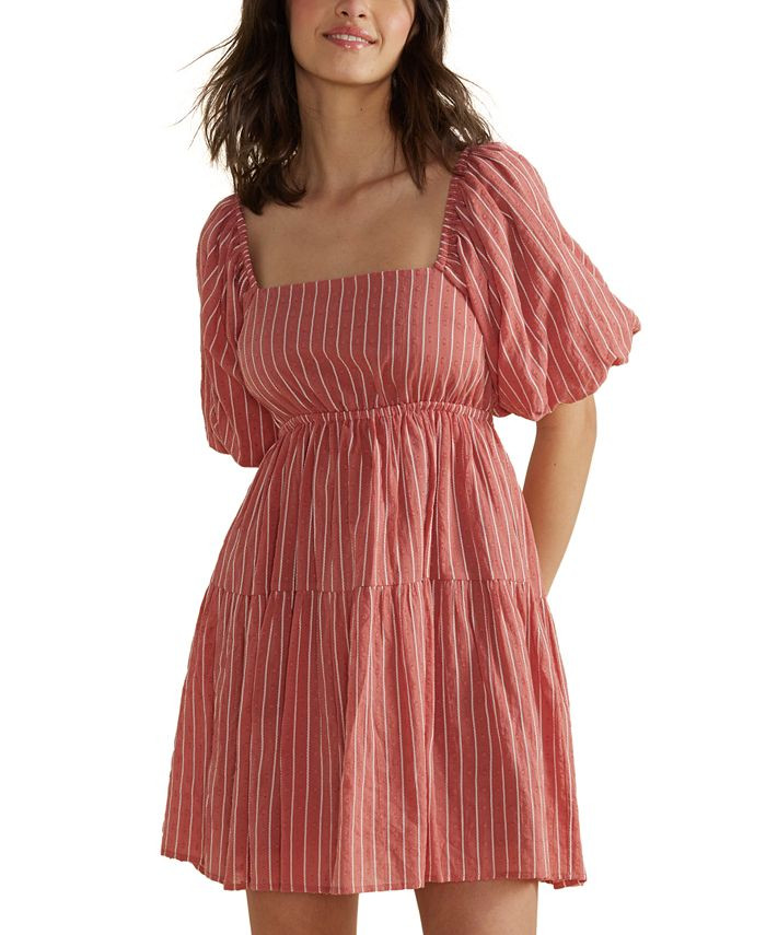 MINKPINK Women's Anne Striped Mini Babydoll Dress & Reviews - Dresses - Women - Macy's | Macys (US)