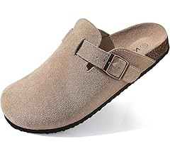 KIDMI Women's Suede Clogs Leather Mules Cork Footbed Sandals Potato Shoes with Arch Support | Amazon (US)