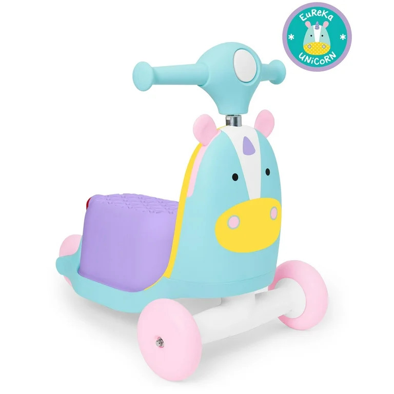 Skip Hop Kids Toy 3-in-1 Baby Activity Push Walker & Ride On Scooter Toy, Unicorn - Walmart.com | Walmart (US)