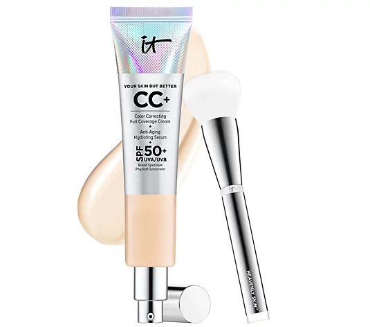 IT Cosmetics Super-Size Full Coverage CC Cream SPF 50 w/Luxe Brush | QVC