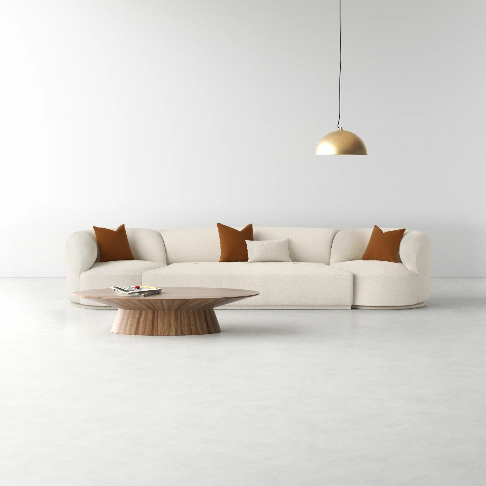 Tov Furniture Fickle Cream Boucle 3-Piece Modular Sofa | Wayfair North America