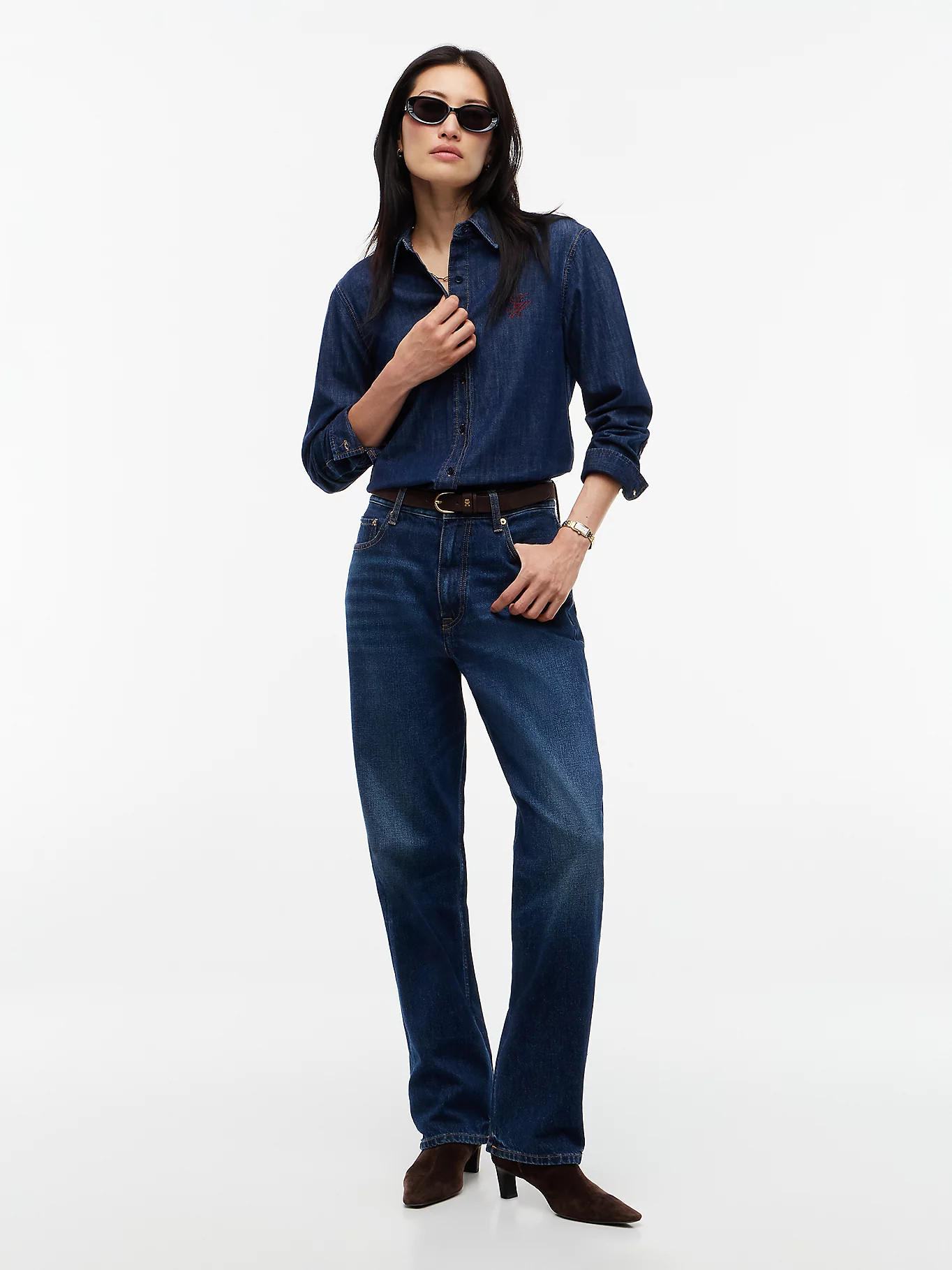 Sarah High Rise Straight Faded Jeans | Blue | Tommy Hilfiger | Tommy Hilfiger UK