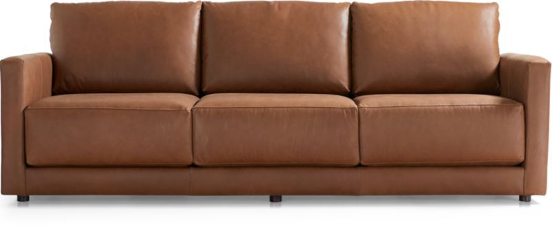 Gather 98" Leather Sofa + Reviews | Crate and Barrel | Crate & Barrel
