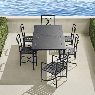 Angelina 7-pc. Dining Set in Jet Black Aluminum | Frontgate