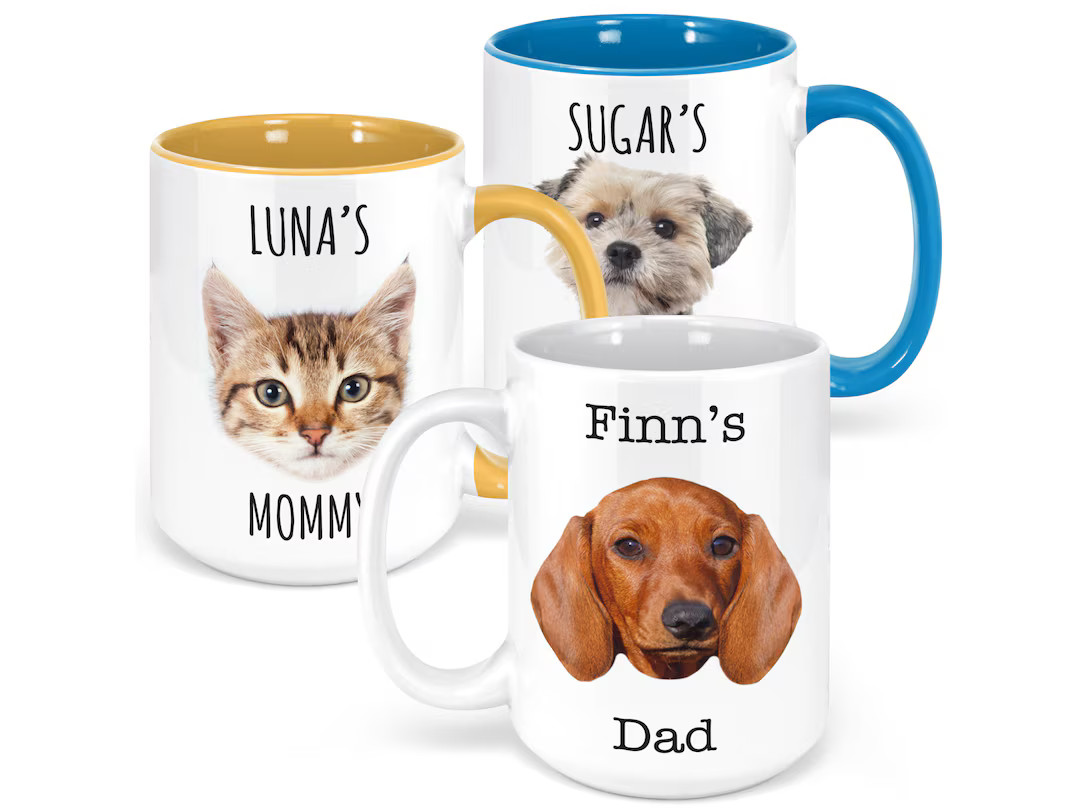 Custom Dog Mug, Dog Mom Gift, Dog Dad Gift with Pet Photo, Dog Lover Coffee Mug, Cat Mug Personal... | Etsy (US)