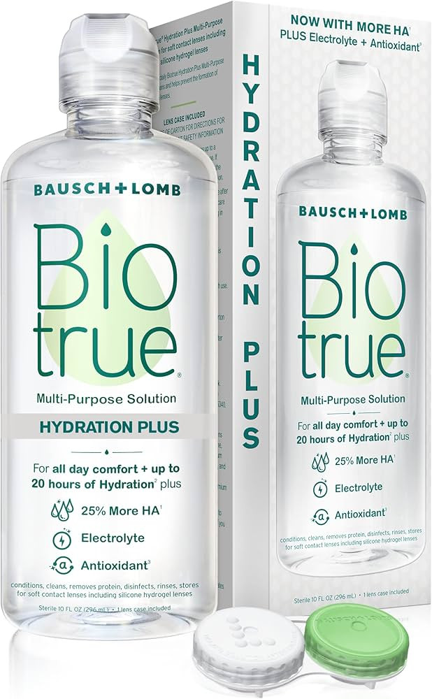 Biotrue Hydration Plus Contact Lens Solution, Multi-Purpose Solution for Soft Contact Lenses, Len... | Amazon (US)