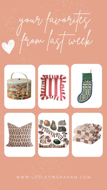Top Selllers Last Week. Thanksgiving at Target. Etsy pillows. Festive pillows. Cute Christmas stocking. Checkered blanket. 

#LTKHoliday #LTKGiftGuide #LTKhome