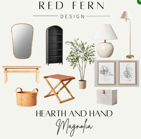 New releases from Hearth and Hand with Magnolia at Target! Mirror console table lamps pleated shade sketch wall art faux tree leather cross stool black arched cabinet leather storage bin

#LTKhome #LTKstyletip #LTKunder100