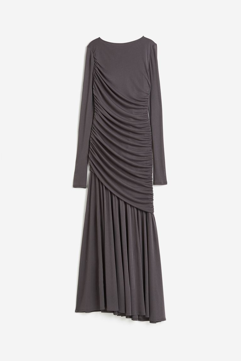 Draped Jersey Dress - Dark gray - Ladies | H&M US | H&M (US + CA)