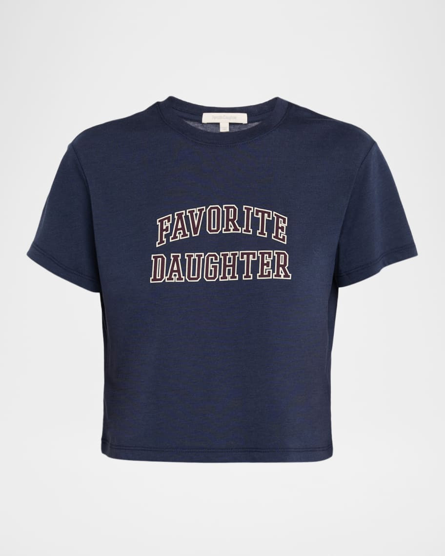 Favorite Daughter Favorite Daughter Cropped Collegiate T-Shirt | Neiman Marcus