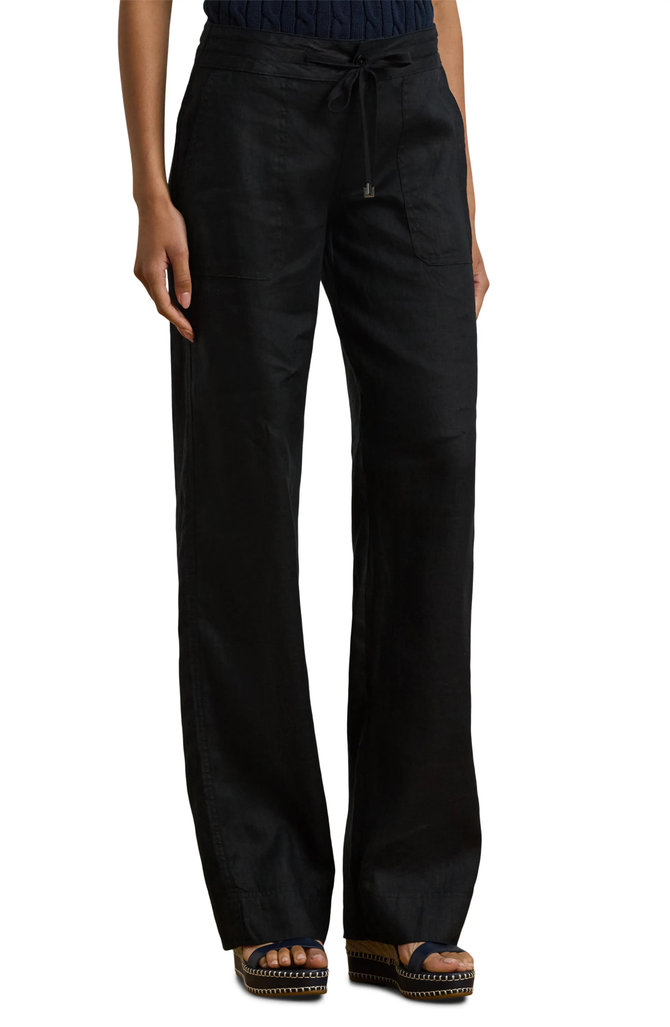Lauren Ralph Lauren Wide Leg Linen Pants (Women) | Nordstrom | Nordstrom
