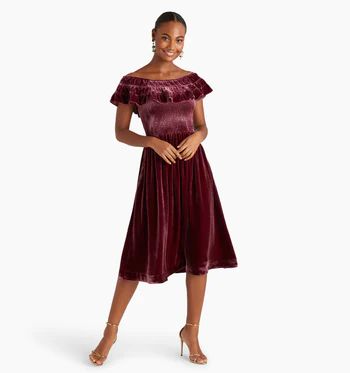 The Akilah Nap Dress - Burgundy Velvet | Hill House Home