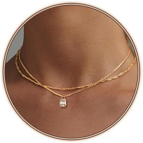Zeffy Diamond Necklaces for Women, Dainty Gold Necklace 18k Gold Plated Layered Necklaces Simple ... | Amazon (US)