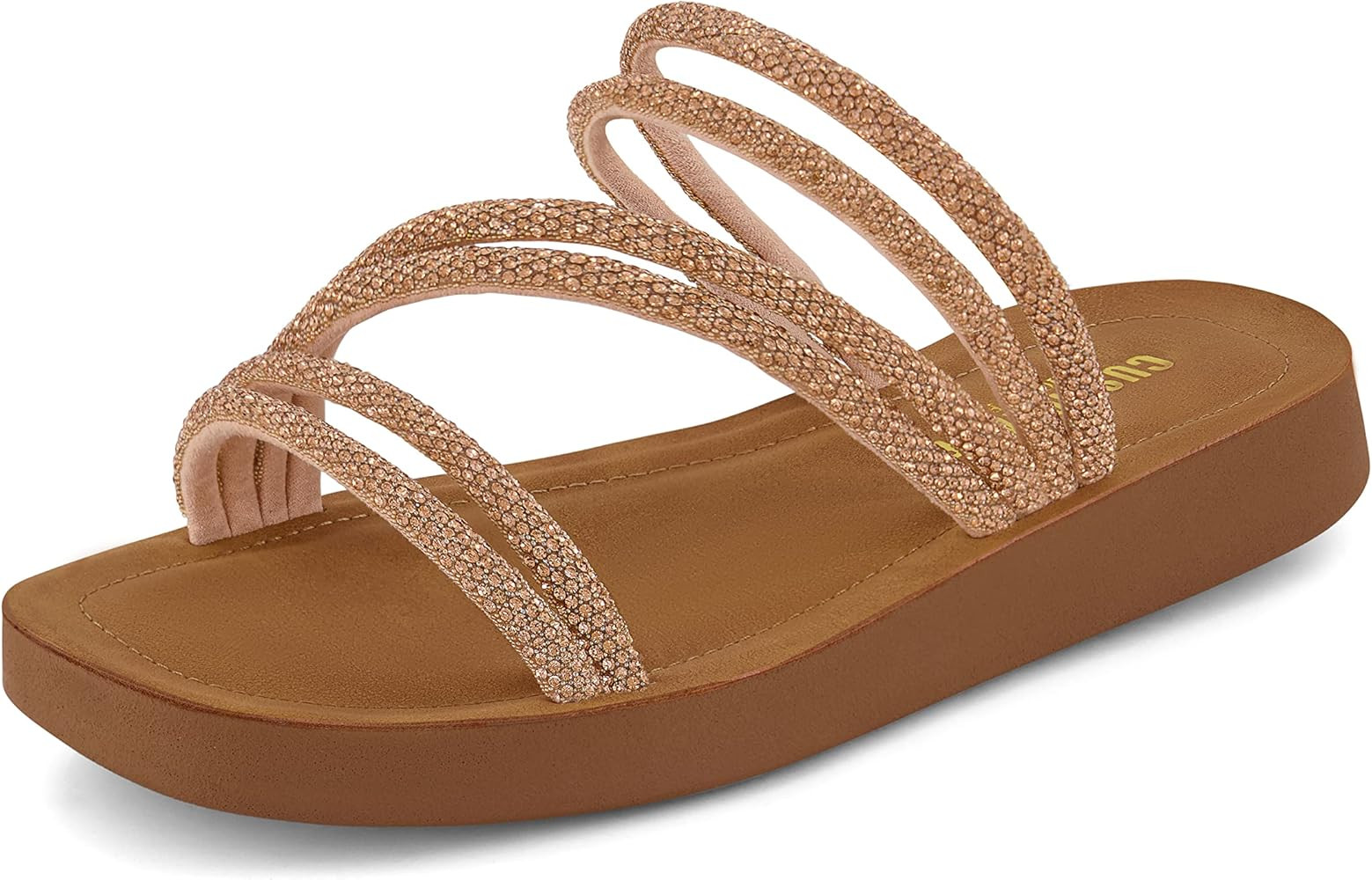 CUSHIONAIRE Women's Athena rhinestone sandal +Memory Foam Insoles | Amazon (US)