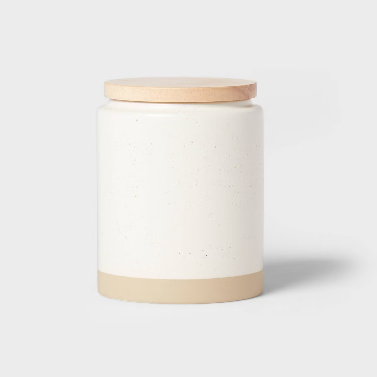 Small Camwood Collection Stoneware Canister With Wood Lid Cream - Threshold™ | Target