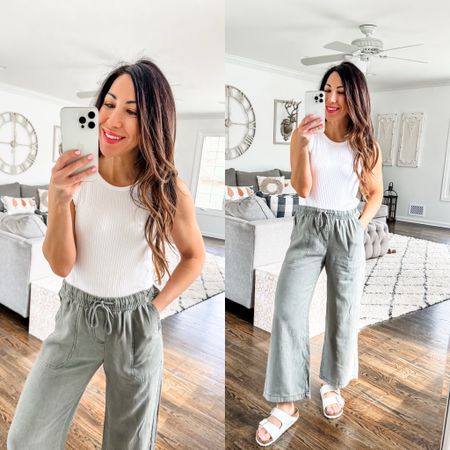 Splendid code: tammysp24. Tank. Tank tops. Tanks. Palazzo pants. Cropped pants.

Xs pants, small white tank 

#LTKsalealert #LTKfindsunder50 #LTKover40