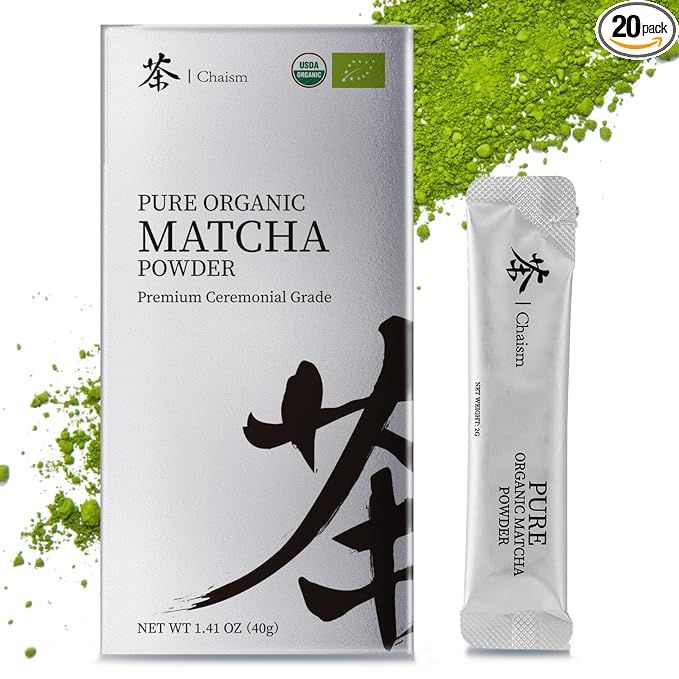 Chaism Ceremonial Grade Matcha Green Tea Powder - 20 Single Serve Packets, Premium First Harvest ... | Amazon (US)